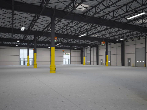 Exhibition Hall Warehouse 4 3D Model