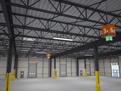 Exhibition Hall Warehouse 4 3D Model