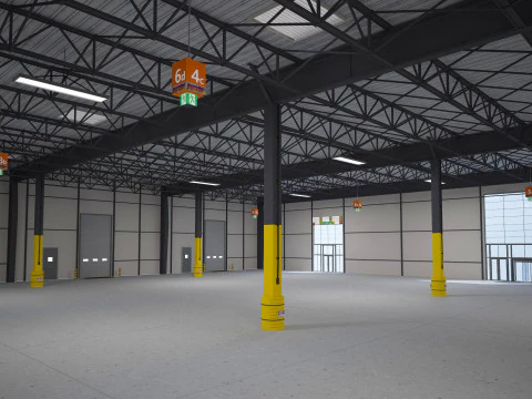 Exhibition Hall Warehouse 4 3D Model