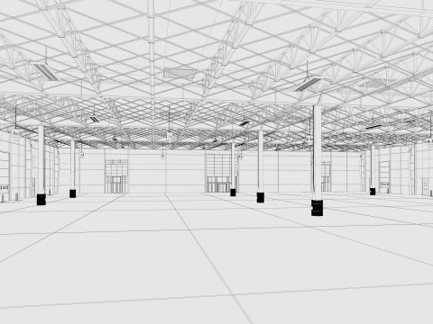 Exhibition Hall Warehouse 4 Modelo 3D