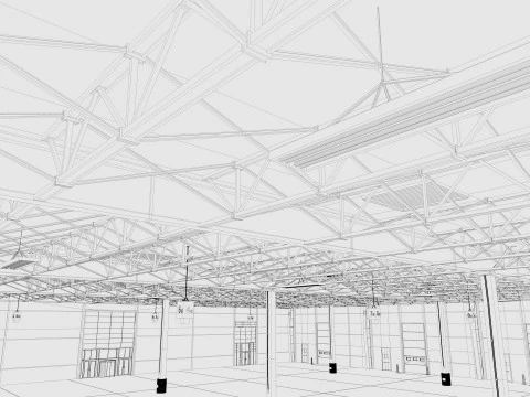 Exhibition Hall Warehouse 4 3D Model
