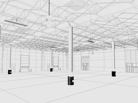 Exhibition Hall Warehouse 4 Modelo 3D