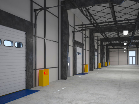 Exhibition Hall Warehouse 9 interior and exterior 3D Model