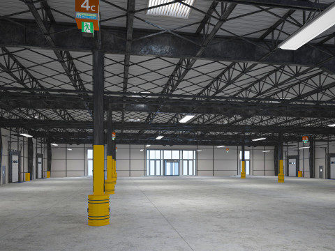 Exhibition Hall Warehouse 9 interior and exterior 3D Model