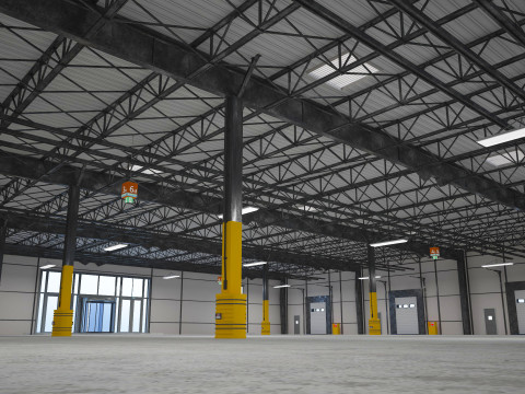 Exhibition Hall Warehouse 9 interior and exterior 3D Model