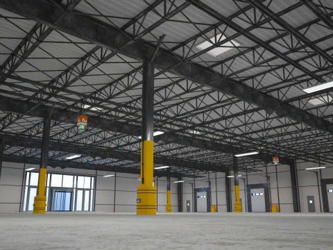 Expositiehal Magazijn 9 binnen en buiten 3D Model