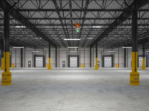 Exhibition Hall Warehouse 9 interior and exterior 3D Model