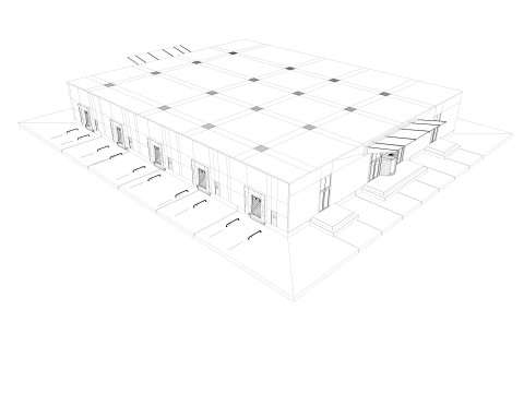 Exhibition Hall Warehouse 9 interior and exterior 3D Model