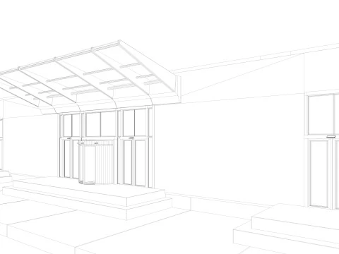 Expositiehal Magazijn 9 binnen en buiten 3D Model