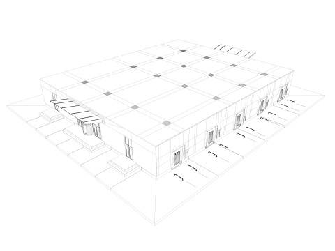 Exhibition Hall Warehouse 9 interior and exterior 3D Model
