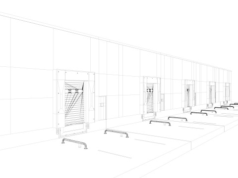 Exhibition Hall Warehouse 9 interior and exterior 3D Model