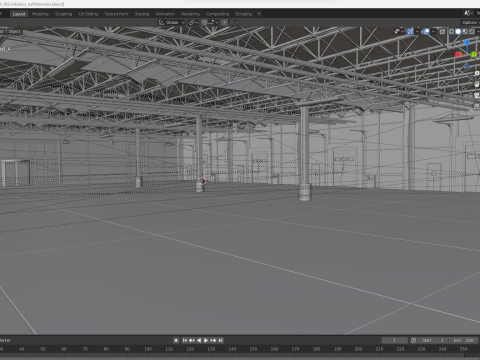 Exhibition Hall Warehouse 9 interior and exterior 3D Model