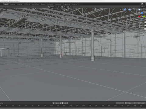 Expositiehal Magazijn 9 binnen en buiten 3D Model