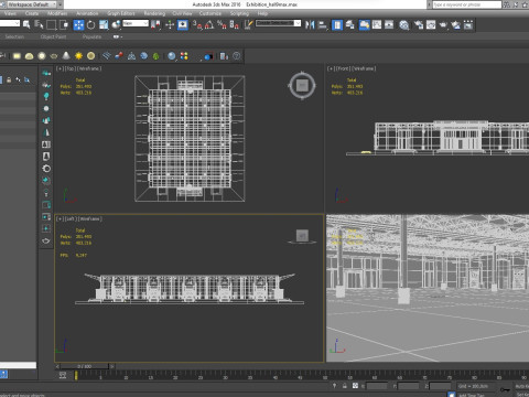Exhibition Hall Warehouse 9 interior and exterior 3D Model