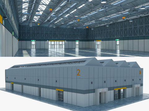 Exhibition Hall 10 interior and exterior Model 3D