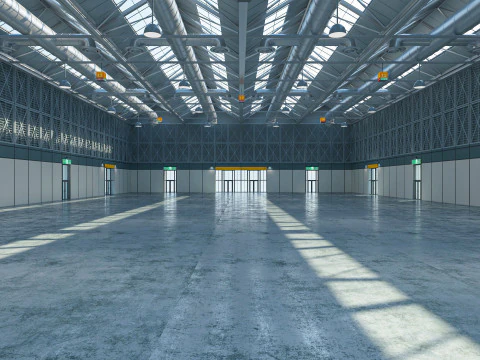 Exhibition Hall 10 interior and exterior 3D Model