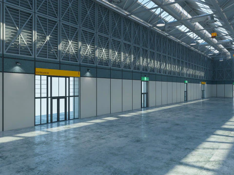 Exhibition Hall 10 interior and exterior 3D Model