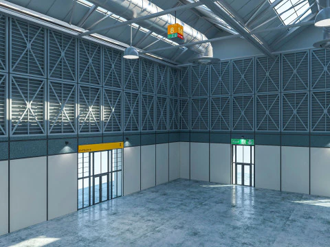 Exhibition Hall 10 interior and exterior 3D Model
