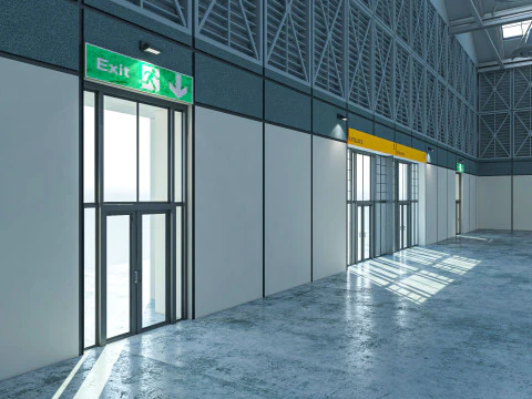 Exhibition Hall 10 interior and exterior 3D Model