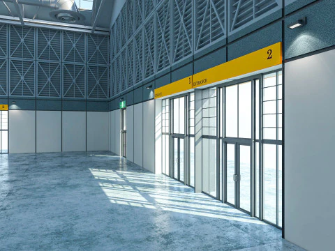 Exhibition Hall 10 interior and exterior 3D Model
