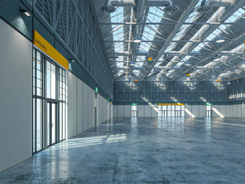 Exhibition Hall 10 interior and exterior 3D Model