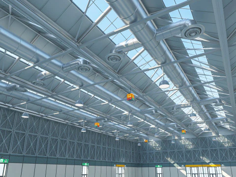 Exhibition Hall 10 interior and exterior 3D Model