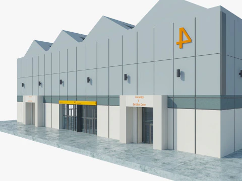 Exhibition Hall 10 interior and exterior 3D Model