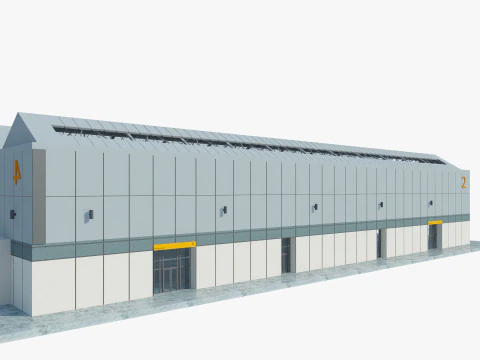 Exhibition Hall 10 interior and exterior 3D Model