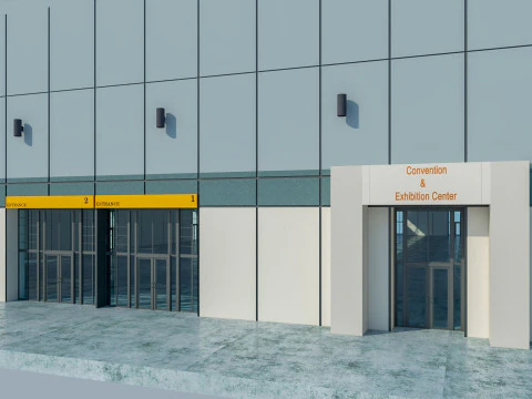 Exhibition Hall 10 interior and exterior 3D Model