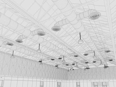 Exhibition Hall 10 interior and exterior 3D Model