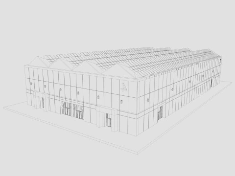 Exhibition Hall 10 interior and exterior 3D Model