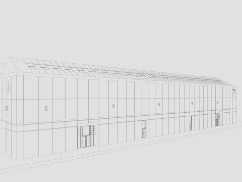 Exhibition Hall 10 interior and exterior 3D Model