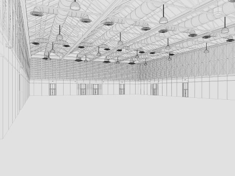 Exhibition Hall 10 interior and exterior 3D Model