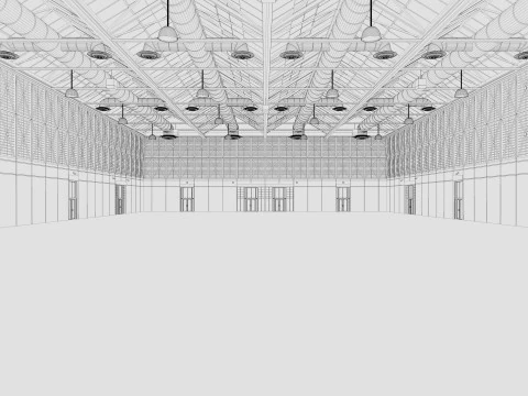 Exhibition Hall 10 interior and exterior 3D Model