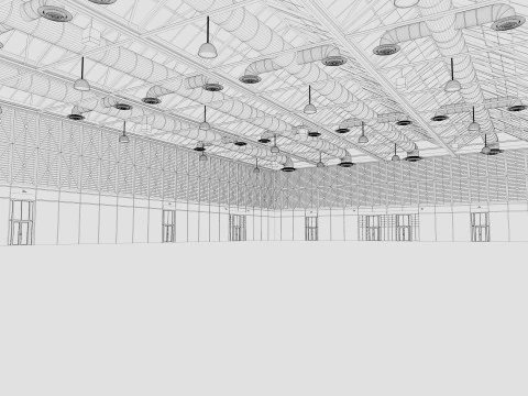 Exhibition Hall 10 interior and exterior 3D Model
