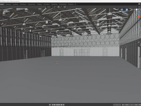 Exhibition Hall 10 interior and exterior 3D Model