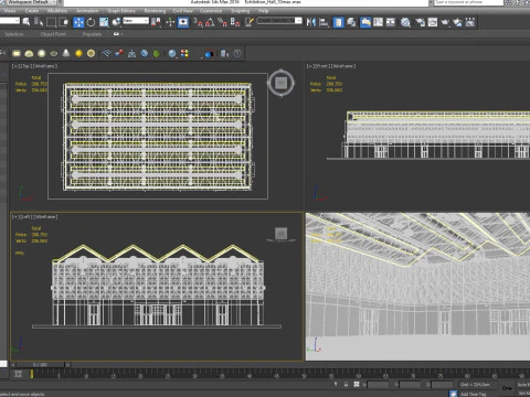 Exhibition Hall 10 interior and exterior 3D Model