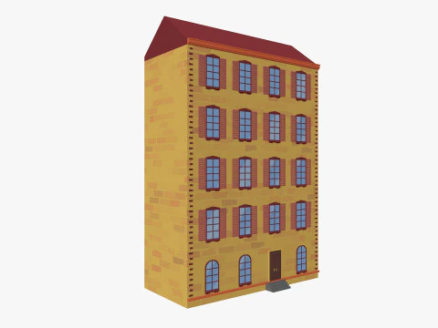 Cartoon Building 3 Low-poly 3D Model