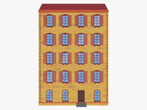 Cartoon Building 3 Low-poly Modelo 3D