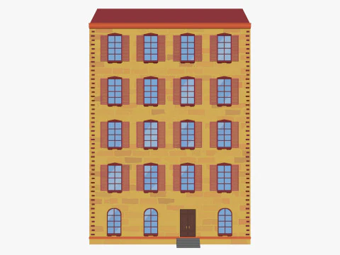 Cartoon Building 3 Low-poly 3D Model