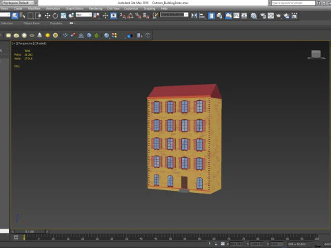 Cartoon Building 3 Low-poly 3D Model