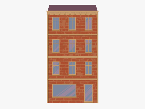 Cartoon Building 4 Low-poly 3D Model