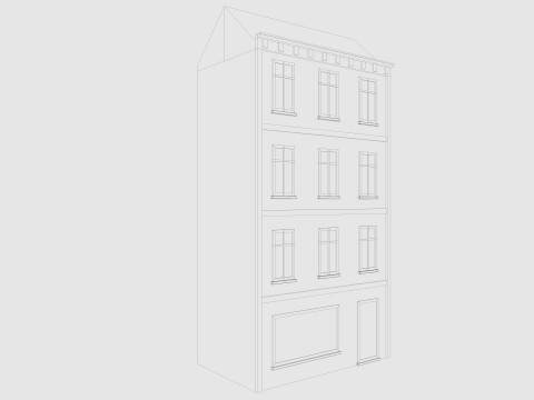 Cartoon Building 4 Low-poly 3D Model