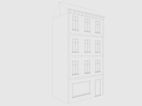 Cartoon Building 4 Low-poly 3D Model