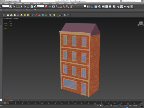 Cartoon Building 4 Low-poly 3D Model