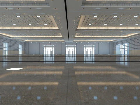 Exhibition Hall 13 interior and exterior 3D Model