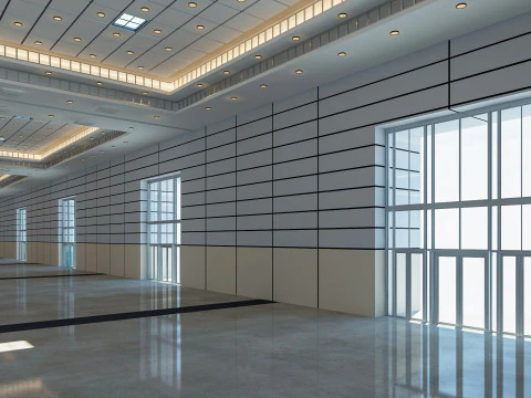 Exhibition Hall 13 interior and exterior 3D Model
