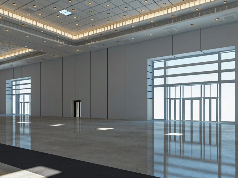 Exhibition Hall 13 interior and exterior 3D Model