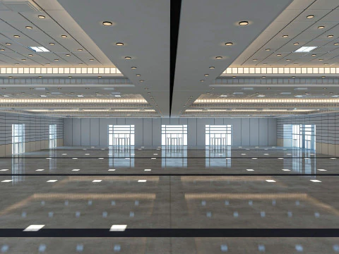 Exhibition Hall 13 interior and exterior 3D Model