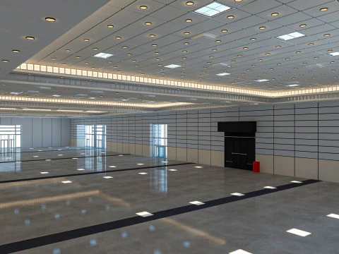 Exhibition Hall 13 interior and exterior 3D Model